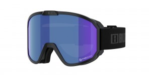 Black - Grey Logo / Grey/Blue Bliz Rave Ski Goggles | MHWKR-5897