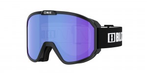 Black - White Logo / Light Orange/Blue Bliz Rave Ski Goggles | NVUTI-1740