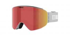 Light Grey / Brown & Red Bliz Flow Ski Goggles | BFNCQ-1706