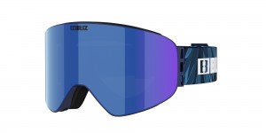 Matte Blue / Brown Blue Bliz Flow Ski Goggles | ZFPHN-2814