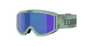 Matte Green With Dark Green Logo / Brown Blue Bliz Pixie Ski Goggles | WIBCR-1085