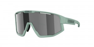 Matte Green / Smoke Mirror Silver Bliz Fusion Small Sunglasses | DQHFK-4902