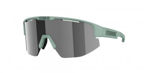 Matte Green / Smoke Mirror Silver Bliz Matrix Sunglasses | LYWBR-1845
