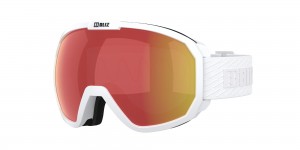 Matte White With Black Logo / Brown Red Bliz Charge Otg Ski Goggles | BSDHJ-0931
