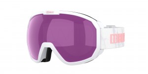 Matte White With Pink Logo / Brown Pink Bliz Charge Otg Ski Goggles | BFASQ-7508