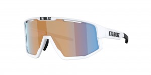 Matte White / Coral/Orange Mirror Blue Bliz Fusion Sunglasses | UCOHX-4018