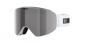 Matte White / Pink Silver Mirror Bliz Flow Ski Goggles | SAINH-3981