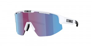 Matte White / Rose/Violet Mirror Blue Bliz Matrix Small Sunglasses | ODBWG-3896