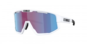 Matte White / Rose/Violet Mirror Blue Bliz Fusion Small Sunglasses | BYTFZ-1958