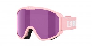 Powder Pink - White Logo / Brown Pink Bliz Rave Ski Goggles | XZGDJ-3528