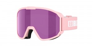 Powder Pink - White Logo / Brown Pink Bliz Rave Jr Ski Goggles | EJLTY-1562