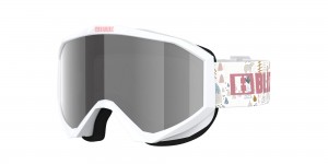 White - Pink Logo / Pink/Silver Mirror Bliz Liner Jr Ski Goggles | FKVDO-5097